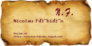 Nicolau Fábián névjegykártya